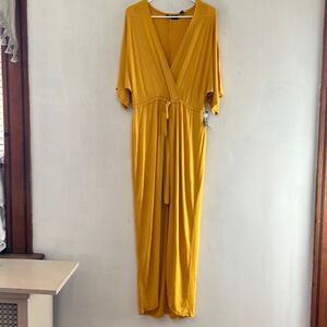New York & Company Yellow Maxi Dress with Flowing Silhouette